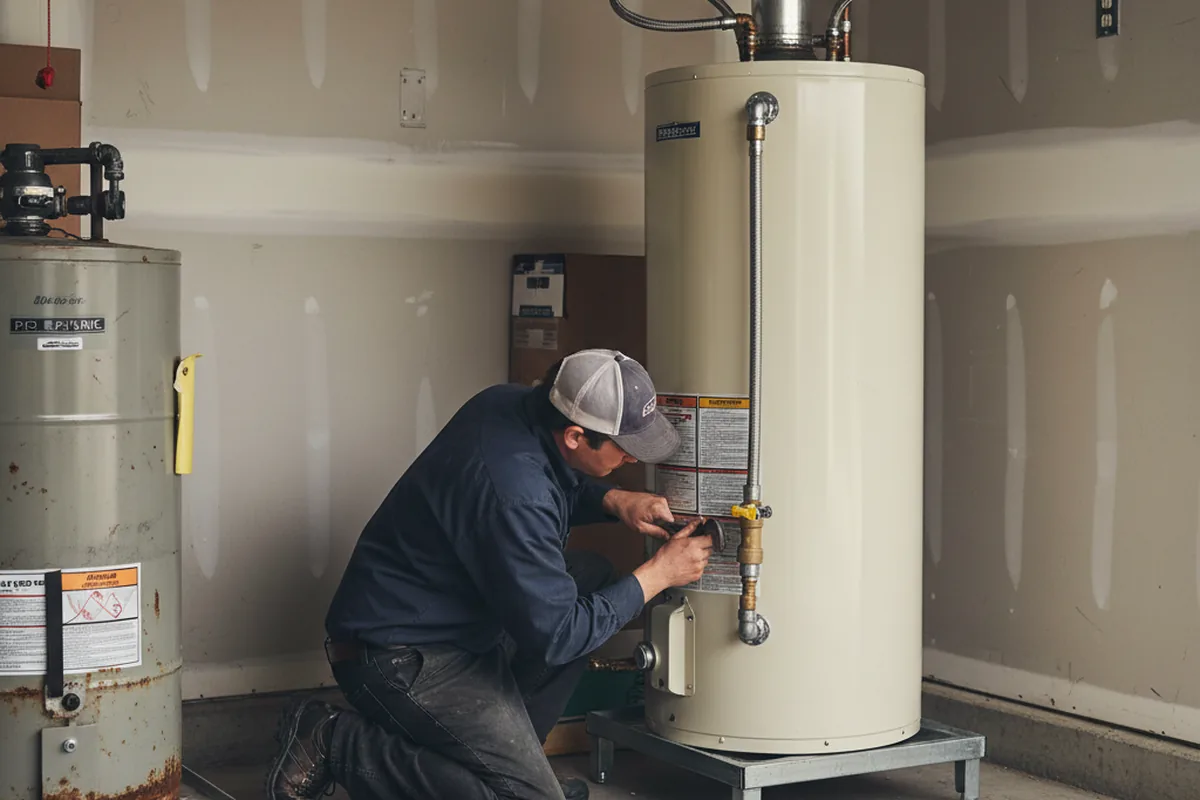 Water heater and shutoff valve replacement in Adelanto
