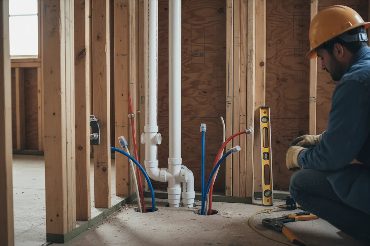 Drain and supply rough-in during Sump Pump Repair in Adelanto